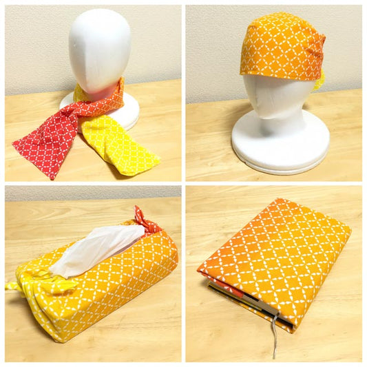 割付文様「角七宝つなぎ」(秋冬Ver)手ぬぐい