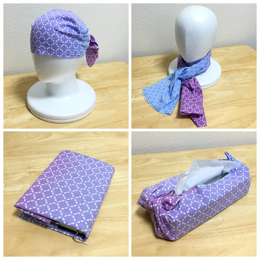 割付文様「角七宝つなぎ(春夏Ver)」手ぬぐい