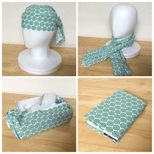 渦巻き柄の「亀蔵小紋」の手ぬぐい