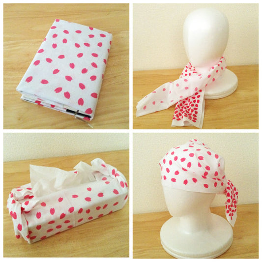 一片だけハートになっています!「桜舞う」手ぬぐい