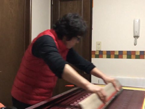 ●手ぬぐいを刷ります（1色の場合）